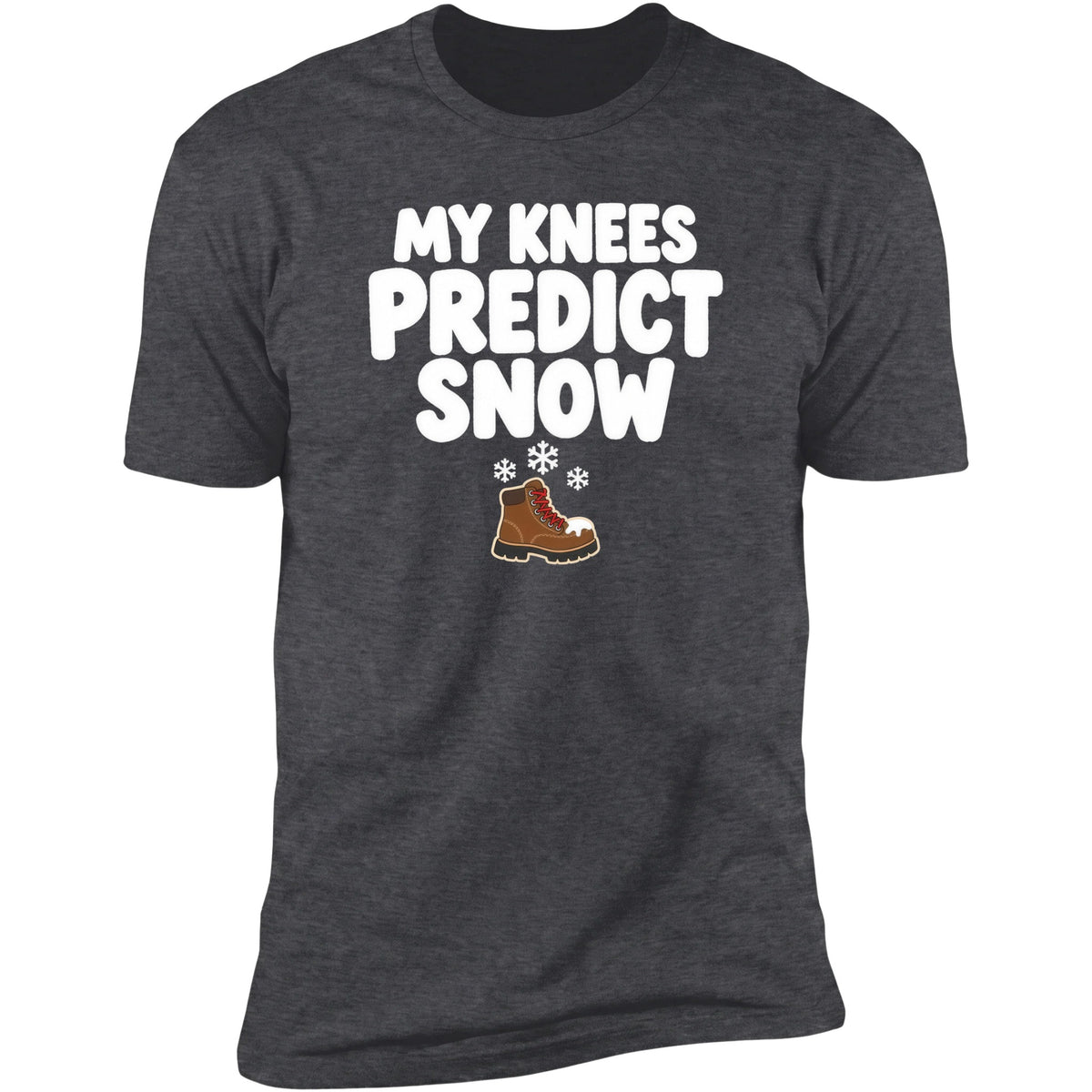 My Knees Predict Snow tee, Dark Heather