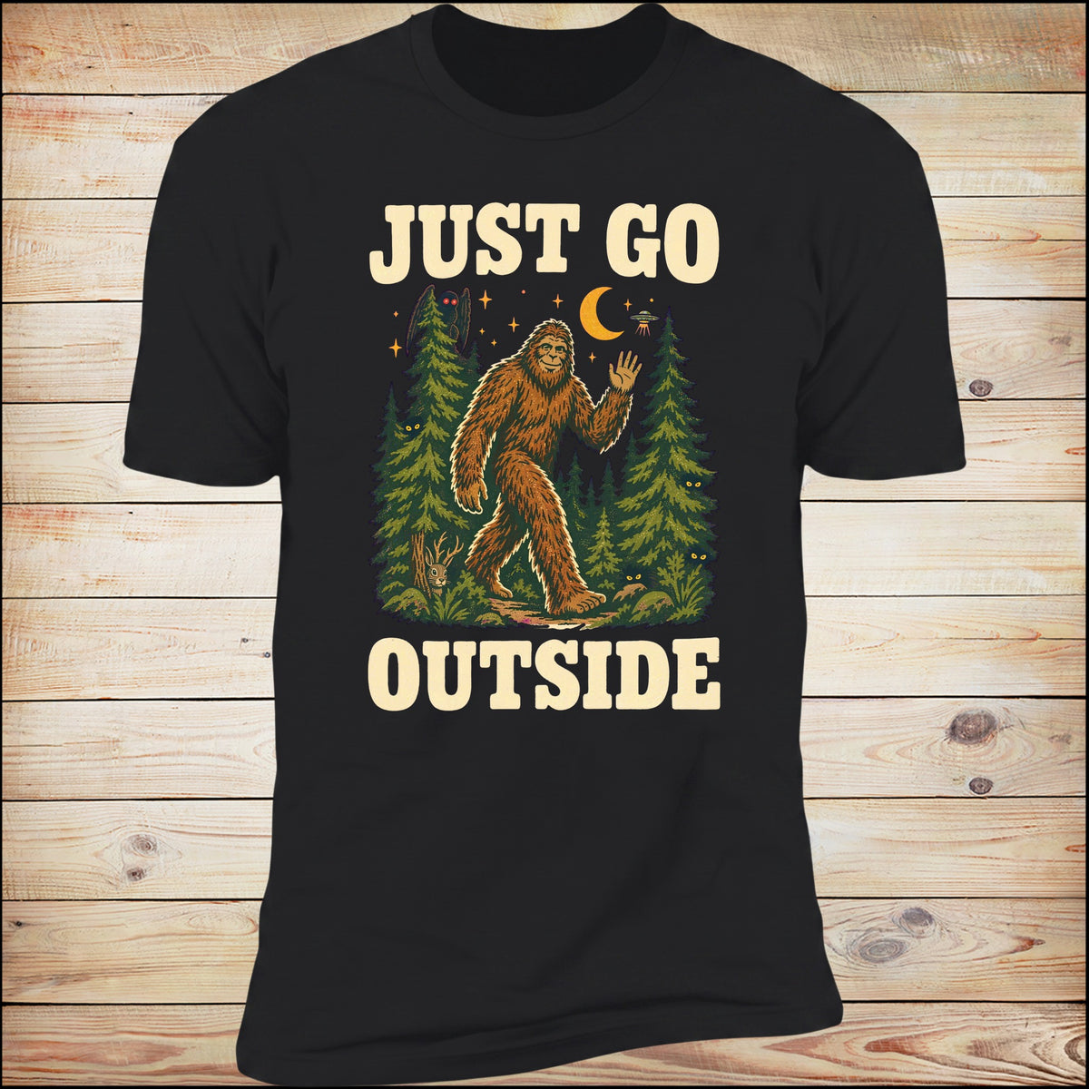 Just Go Outside tee in Black