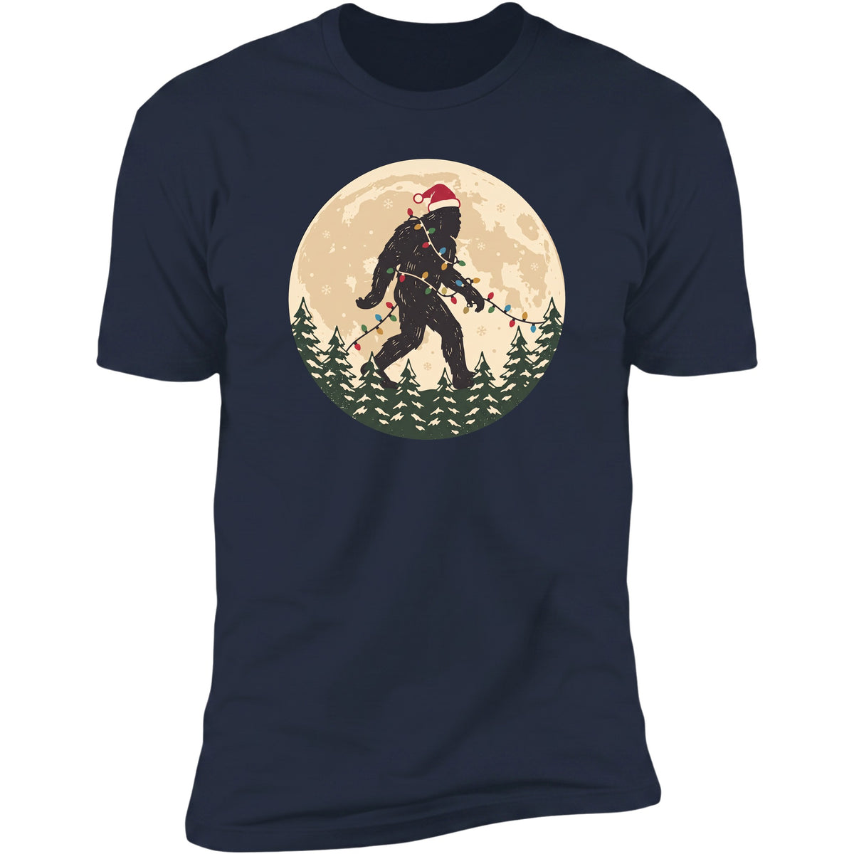 Bigfoot Santa Moon tee in Navy