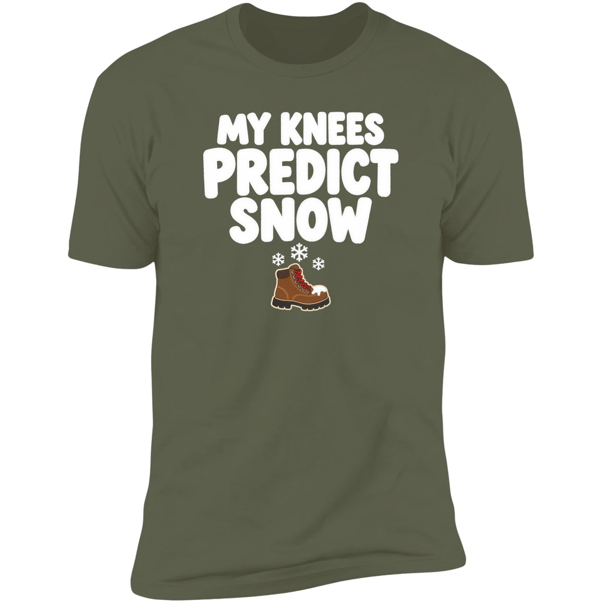 My Knees Predict Snow tee, Military Green
