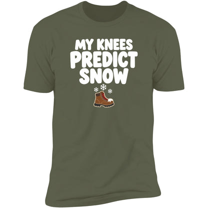My Knees Predict Snow tee, Military Green
