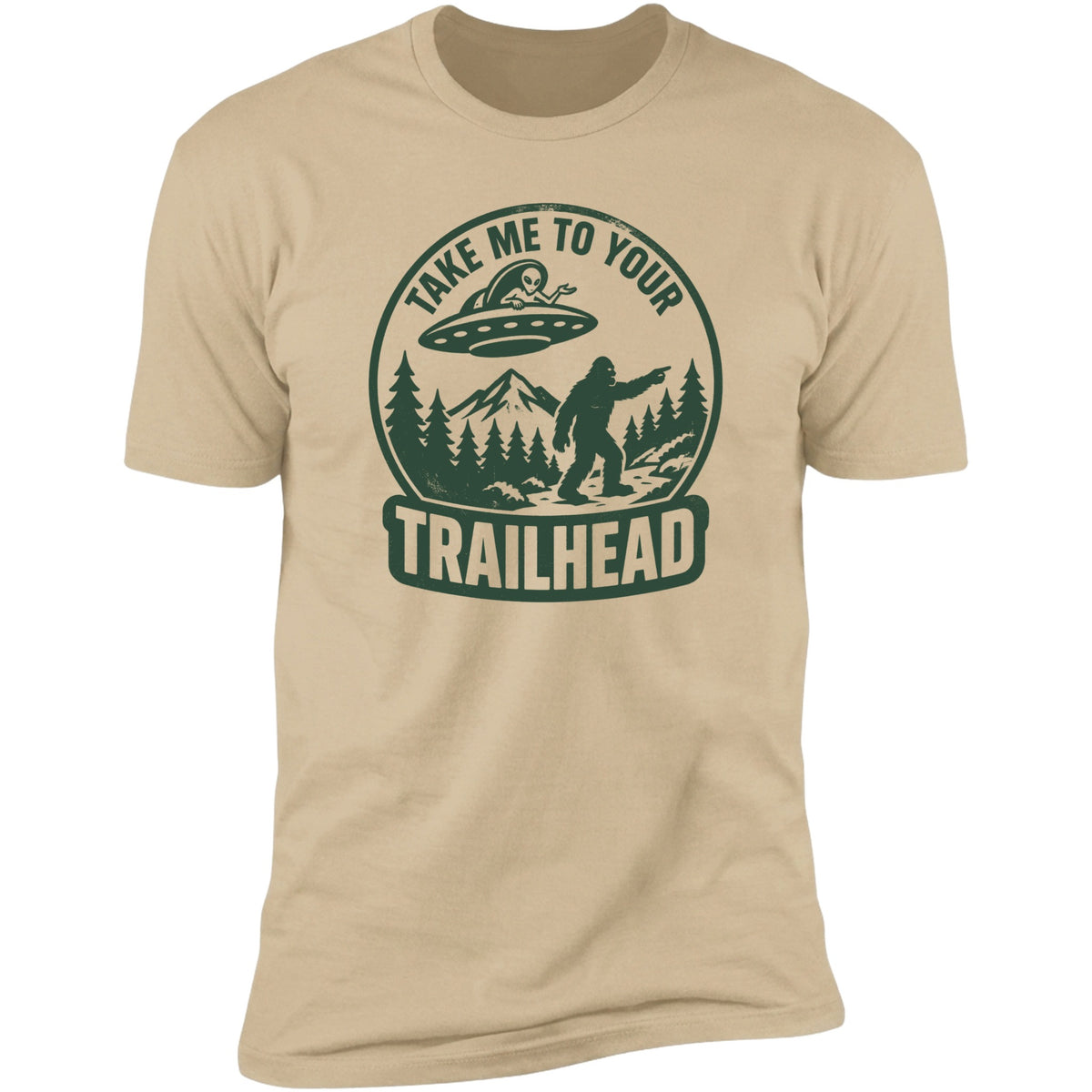 Take Me To Your Trailhead Badge tee in Sand