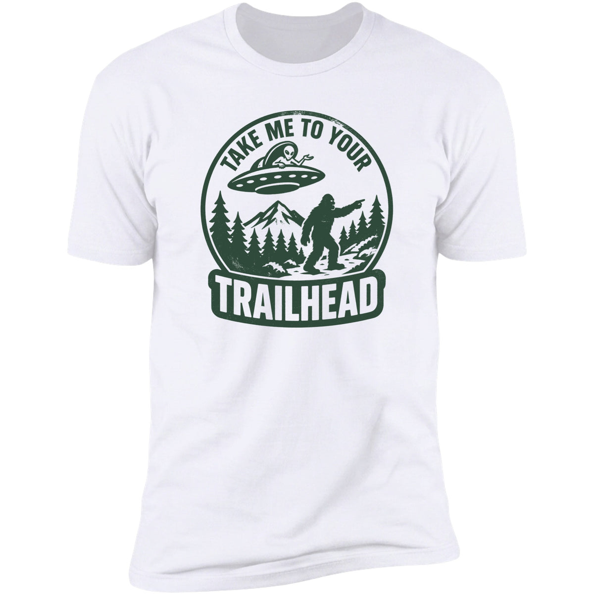 Take Me To Your Trailhead Badge tee in White