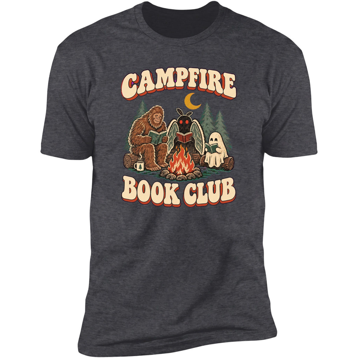 Campfire Book Club tee in Dark Heather