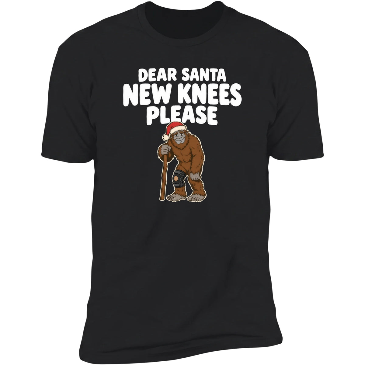 Dear Santa, New Knees Please tee, Black