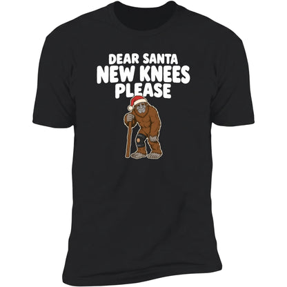 Dear Santa, New Knees Please tee, Black