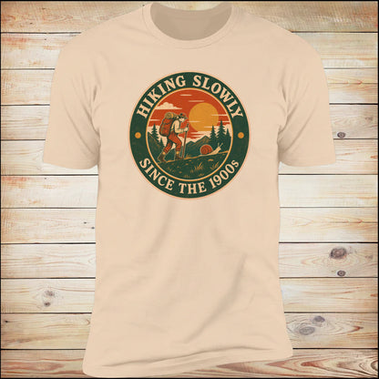 Hiking Slowly Since The 1900s tee, Natural