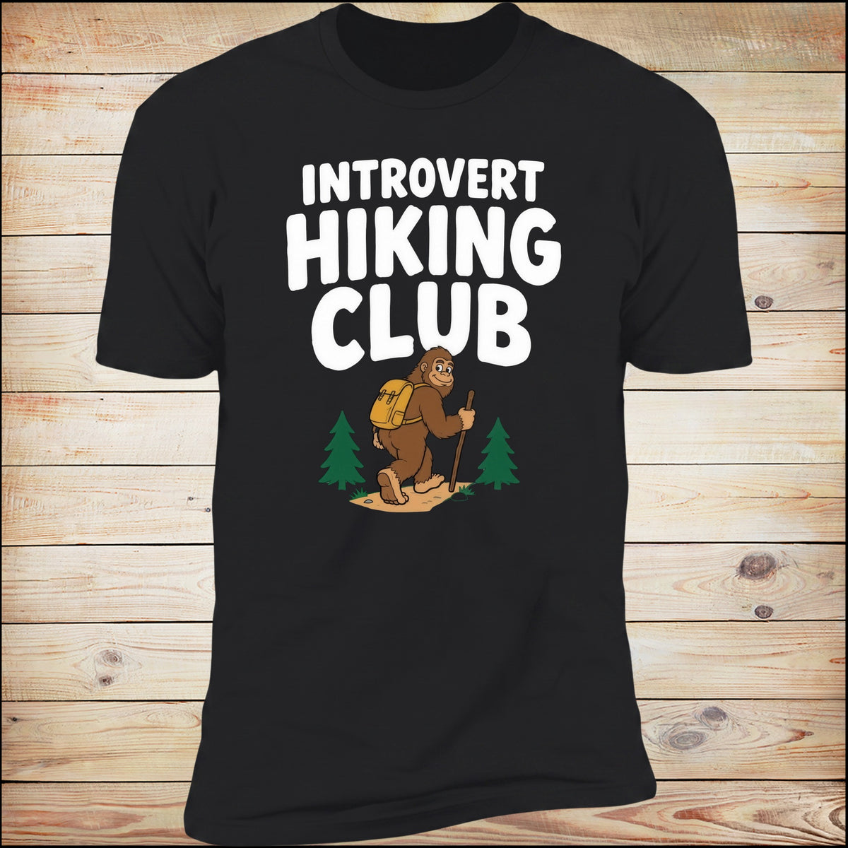 Introvert Hiking Club tee in Black