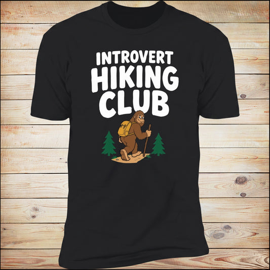 Introvert Hiking Club tee in Black