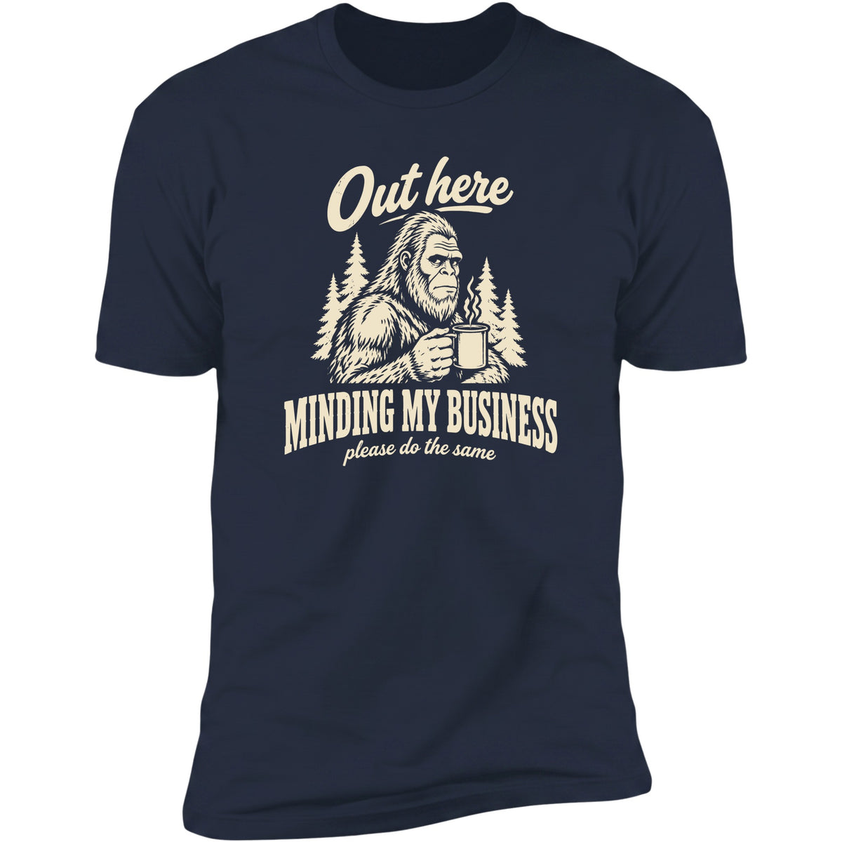 Out Here Minding My Business tee in Navy
