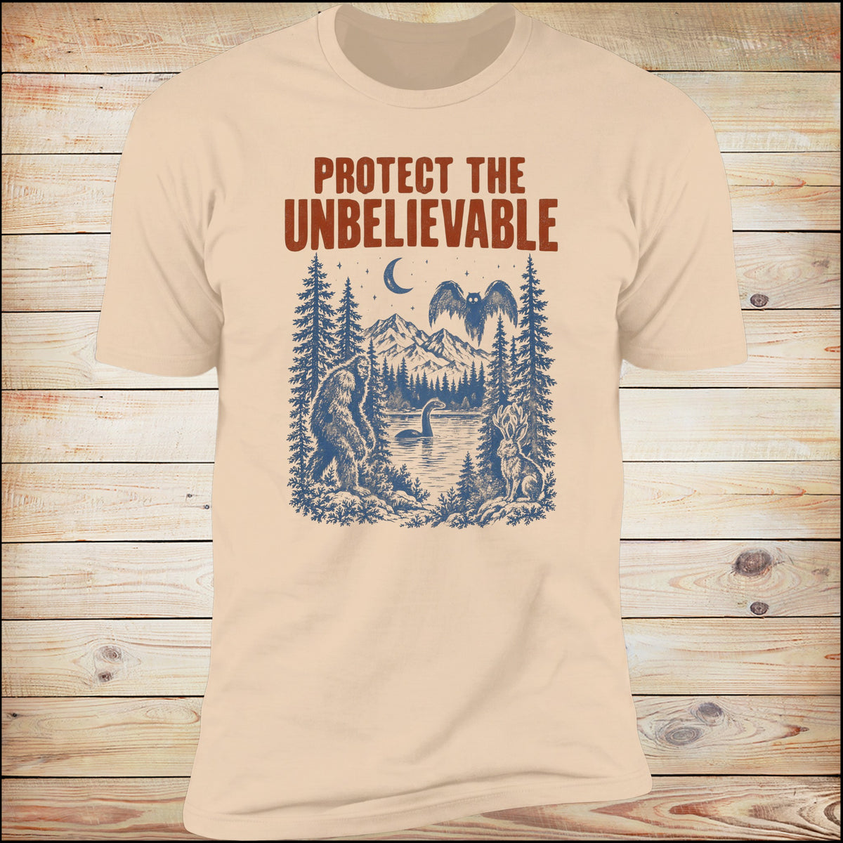 Protect The Unbelievable retro tee in Natural