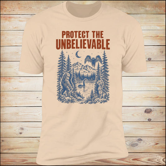 Protect The Unbelievable retro tee in Natural