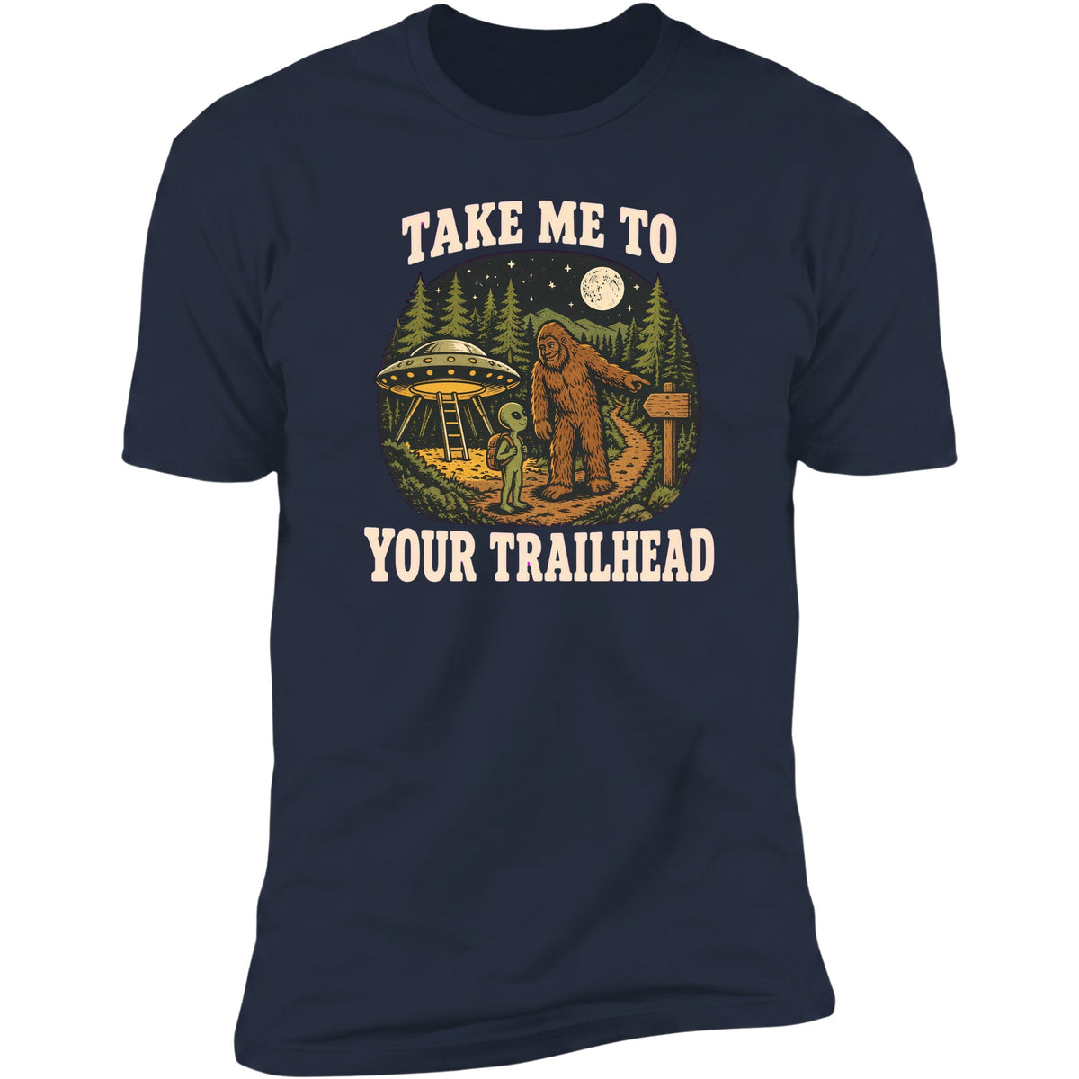 Take Me To Your Trailhead tee in Navy