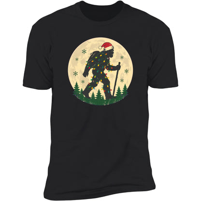 Bigfoot Christmas Lights Hike tee in Black