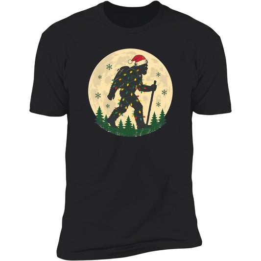 Bigfoot Christmas Lights Hike tee in Black