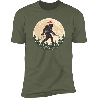 Bigfoot Santa Moon tee in Military Green