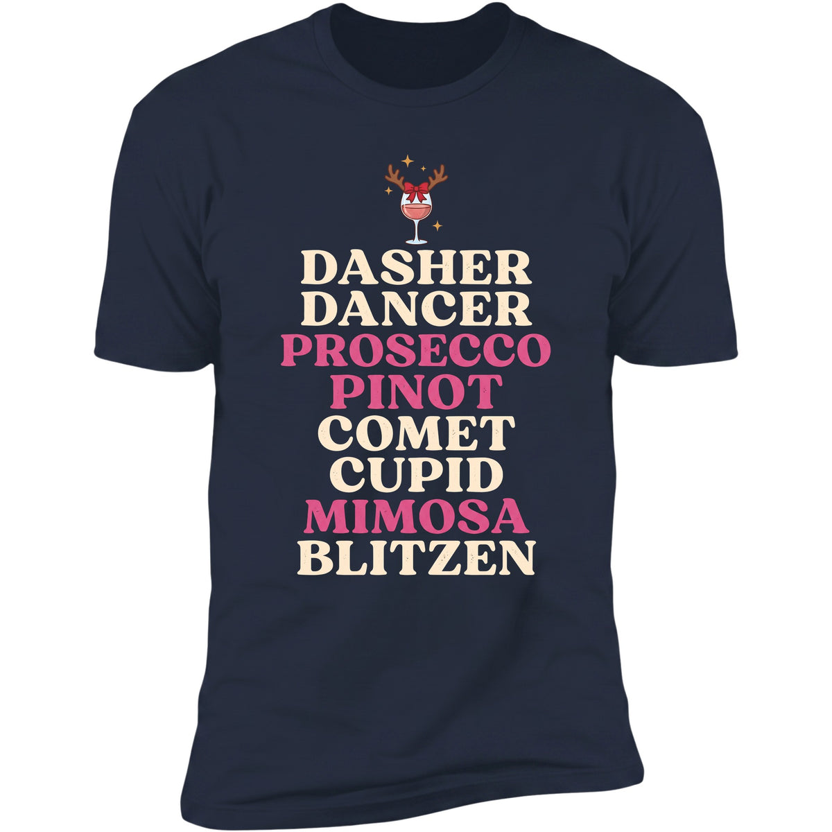 Dasher Dancer Prosecco Pinot tee in Navy