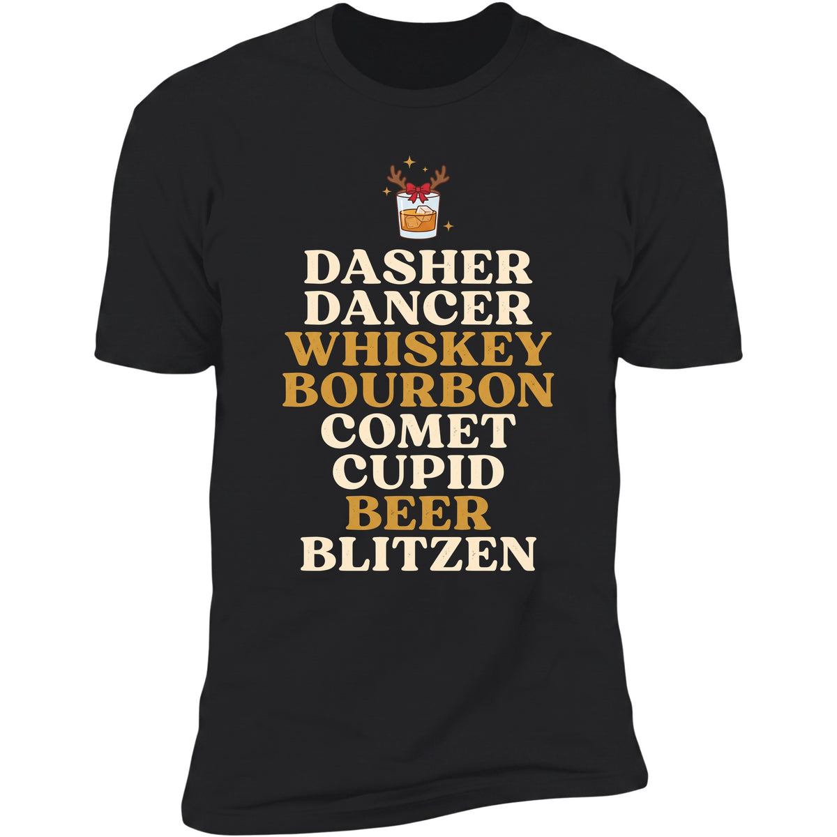 Dasher Dancer Whiskey Bourbon tee in Black