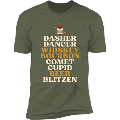 Dasher Dancer Whiskey Bourbon tee in Military Green