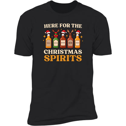 Here For The Christmas Spirits tee in Black