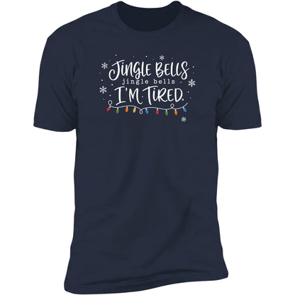 Jingle Bells, I'm Tired tee in Navy